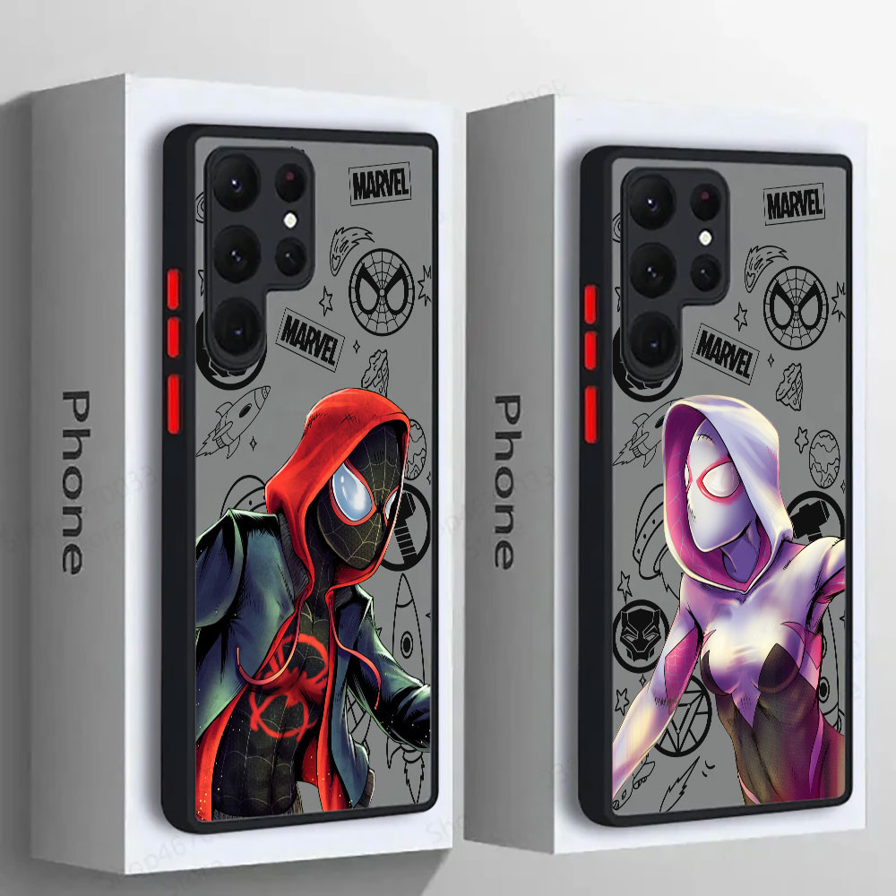 Capa De Telefone De Silicone Do Homem-Aranha Miles Morales Gwen Deadpool Para Samsung S25 Ultra S24 S23 S21 S20 FE S22 P