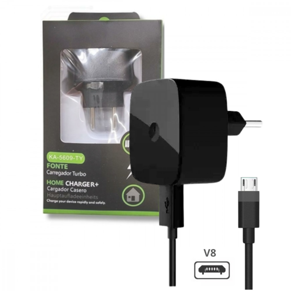 Carregador Turbo 10W Kapbom V8 - Eficiente e Rápido