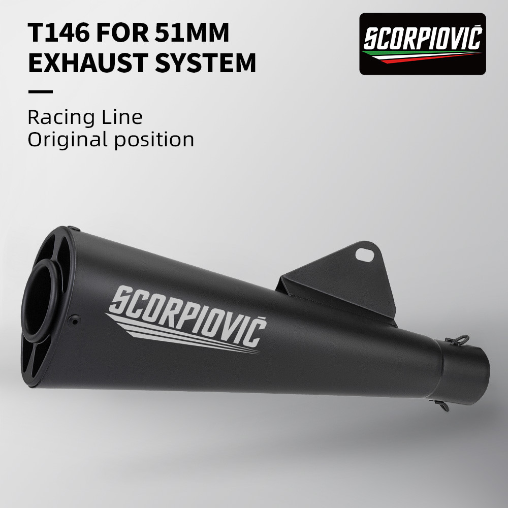51mm Universal Escape Motocross Moto Tubo Silenciador Da Motocicleta Para S1000RR Z400 Z900 NK400 S1000R T146