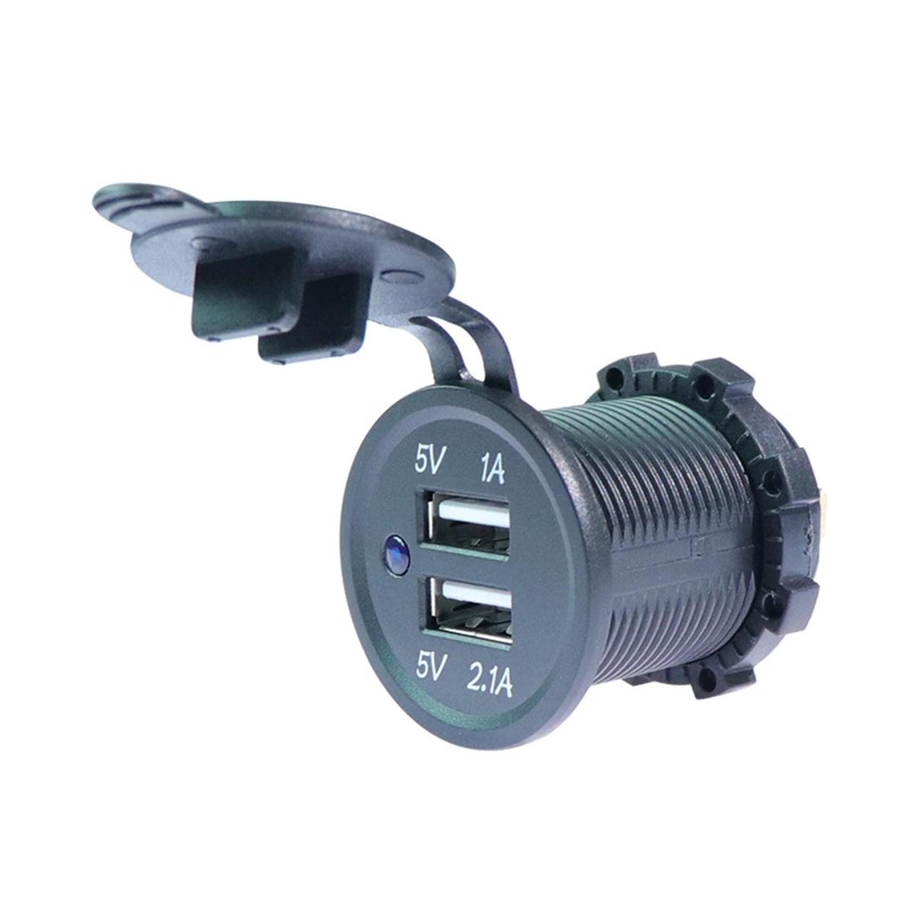 DC 5V 3.1A Carregador De Carro USB Duplo Tomada De Energia Com Indicador LED Para Motocicleta Barco RV