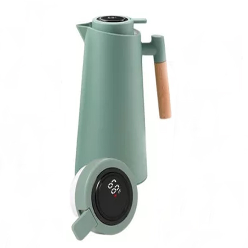 Garrafa Térmica 1L Café Chá Quente Gelado com Termômetro Digital na Tampa Sensor Temperatura Verde