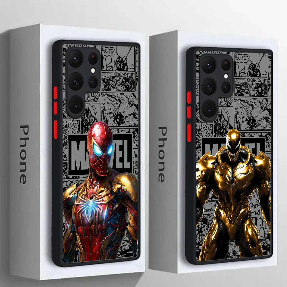 Capa De Telefone De Silicone Marvel Spiderman Veneno Ironman O Hulk Para Samsung S25 Ultra S24 S23 S21 S20 FE S22 Plus em Oferta na Shopee