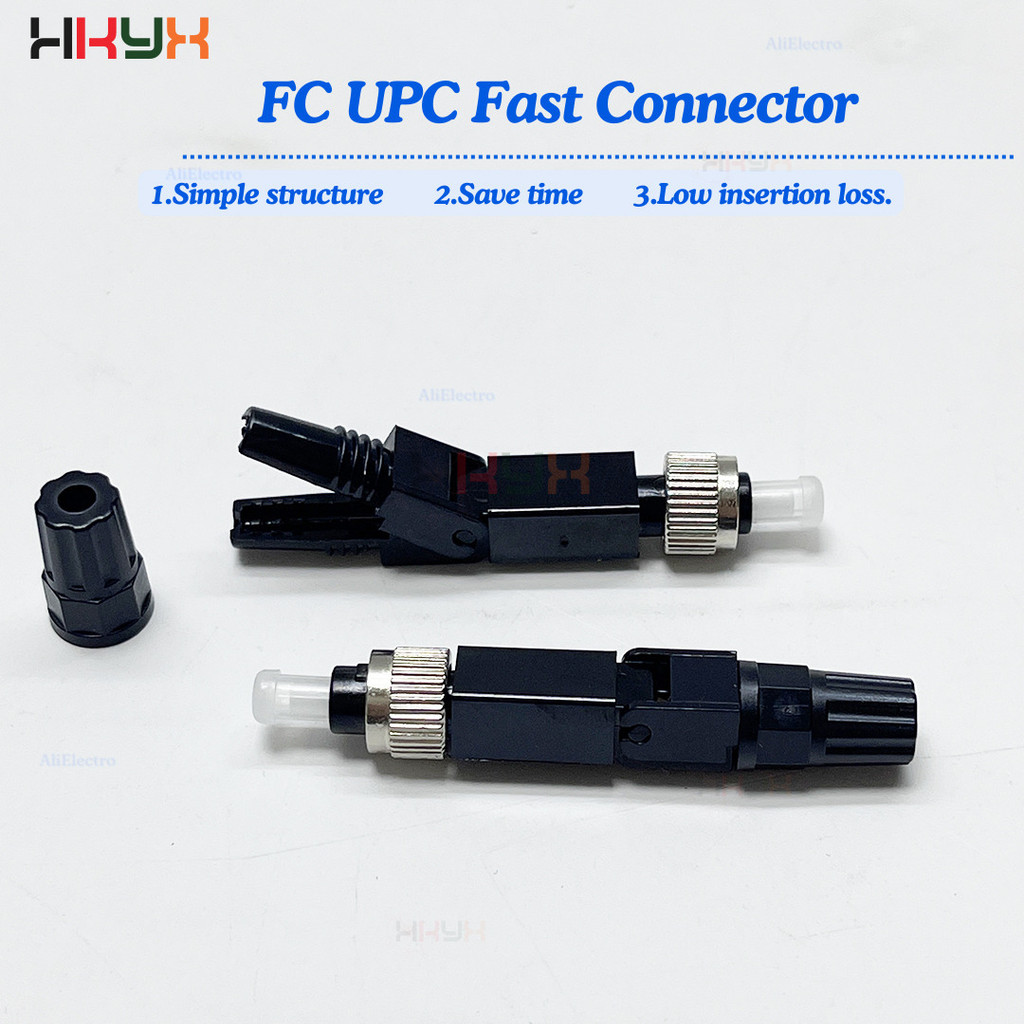 Frete Grátis 10,50,100 Pçs/Lote FC UPC Montagem De Campo Rápido Incorporado FTTH/Conector De Fibra Óptica