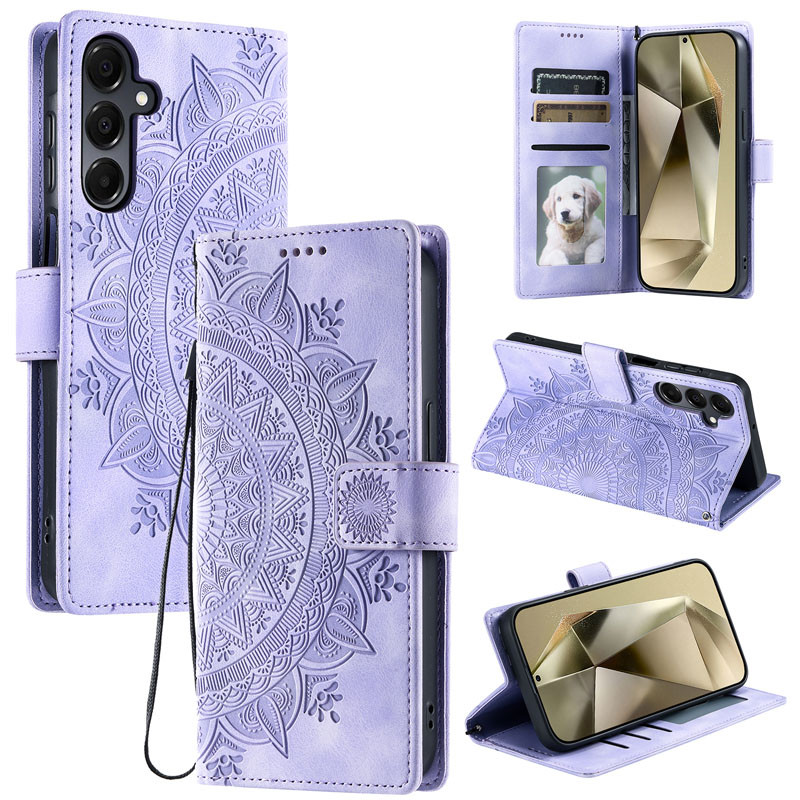 Capa Carteira Para Samsung Galaxy A08 A07 A06 A18 A17 A16 A15 A14 A27 A57 A37 A56 A36 A26 A54 A55 Lucky Flower Card Cour