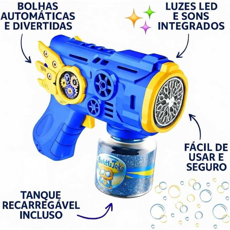 Lança Bolha Brinquedo Infantil Led Colorido Automatica Pistola Lança Bolha Brinquedo Divertido