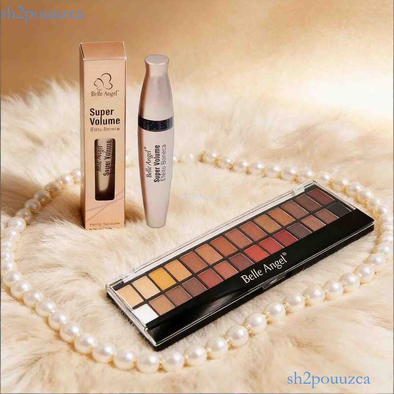 Combo Belle Angel: Paleta 28 Cores Nude + Rímel de Volume para Cílios - Kit Maquiagem Completo B-039+B013-1 ⭐sh2pouuzca