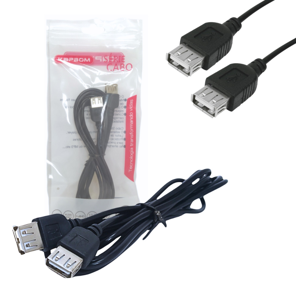 Cabo Extensor USB / USB Tipo Fêmea de 2 metros Kapbom