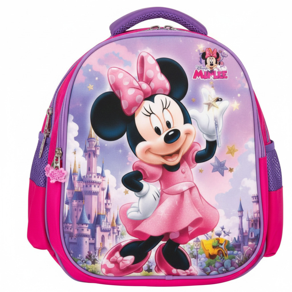Mochila Infantil Personagem Rosa Escolar Menina Leve Resistente