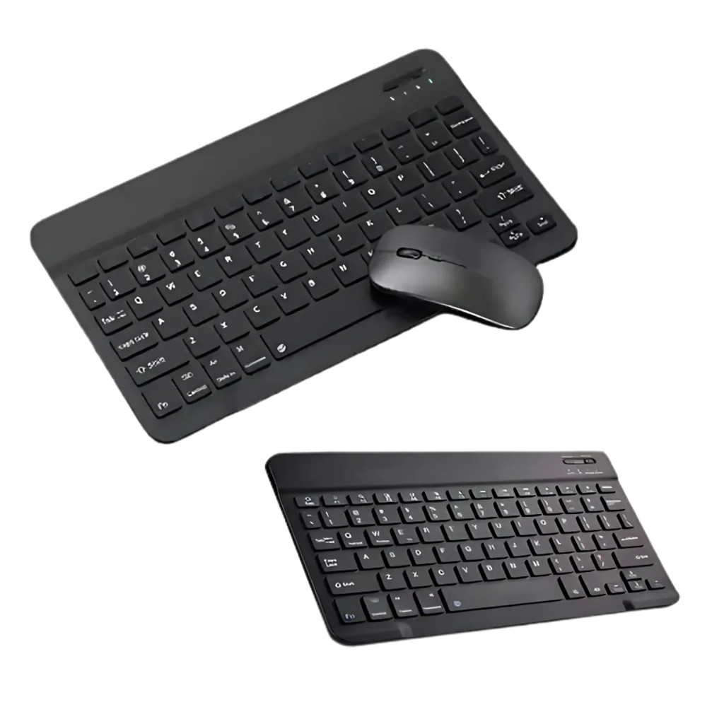 Teclado e Mouse Bluetooth Sem Fio Recarregável P/ Tablet PC