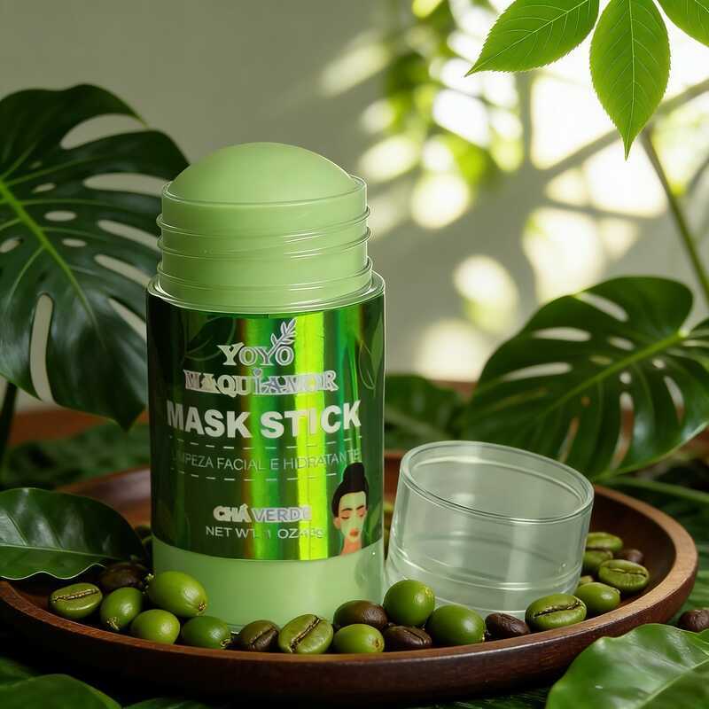 Máscara Chá Verde Anti-Acne Hidratante Mask Stick FEBELLA BEST - Limpeza Pores Suave Clareador Facial