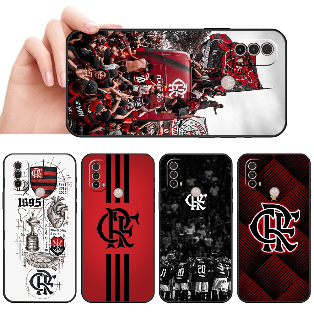 Capa De Telefone Preta Macia Para Moto E7 Plus E7i POWER E13 E20 E22 E40 G9 Play CR Flamengo Protetora Anti-Queda