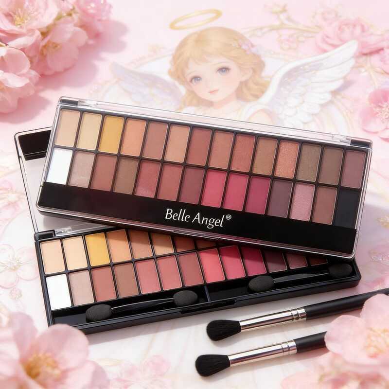 Paleta de Sombras Matte Belle Angel 28 Cores matte e nude com pincel B013-1