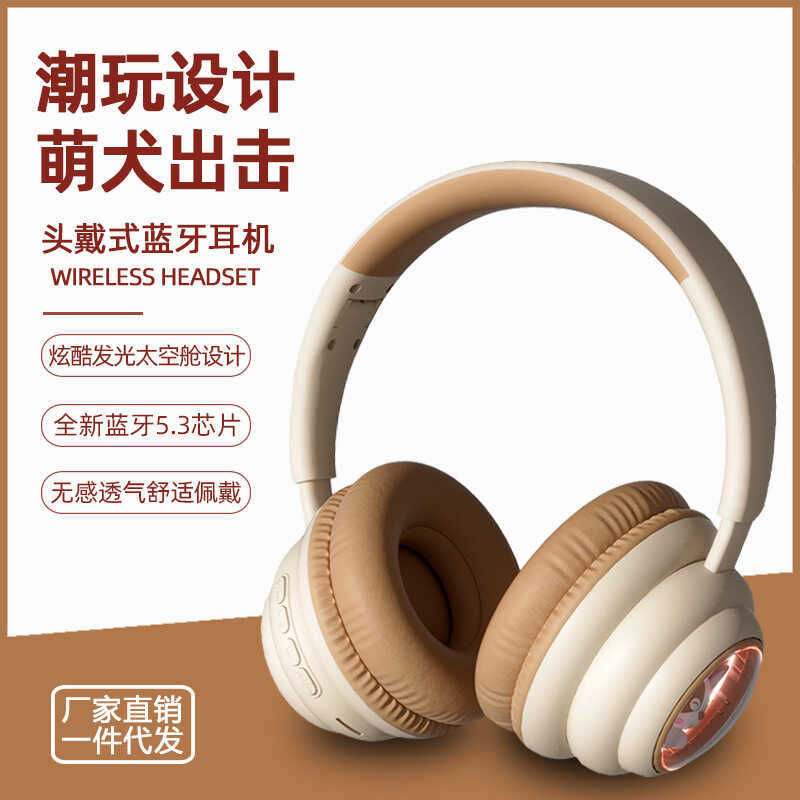 Fone de ouvido Bluetooth fone de ouvido luminoso bonito de alta potência com cancelamento de ruído fone de ouvido para j