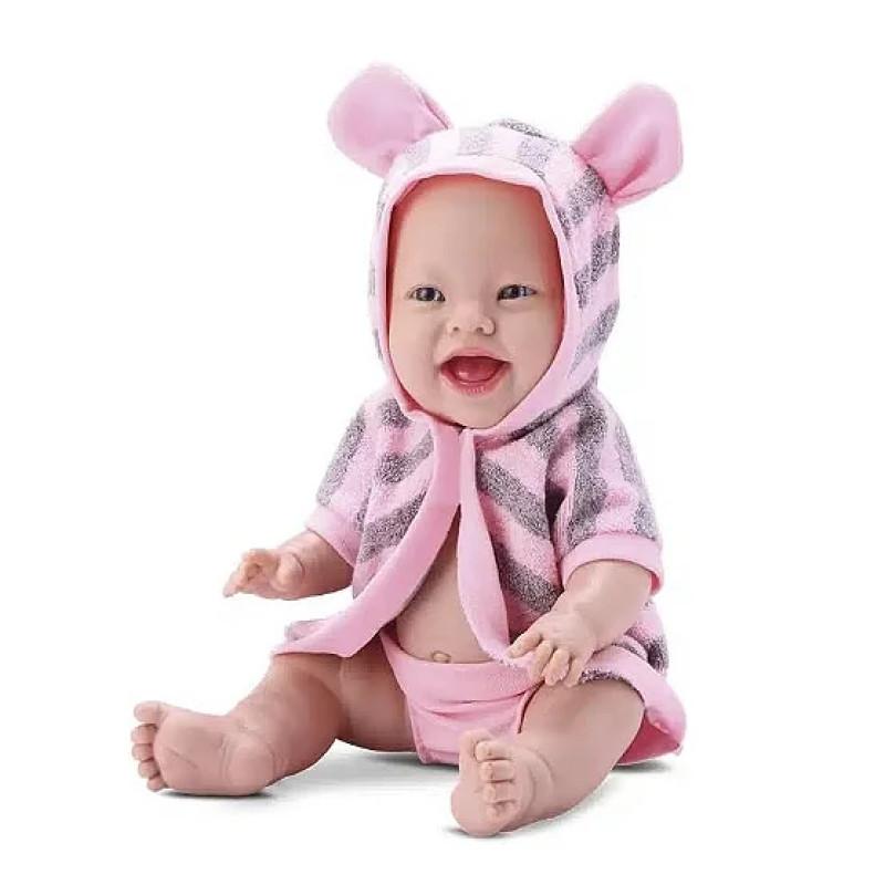 Boneca Vinil Baby Babilina com Roupão para Banho