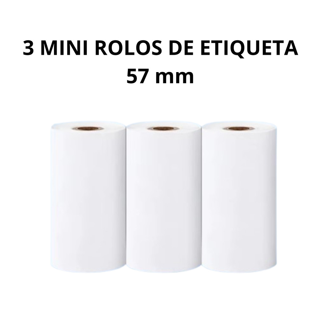 KIT 3 Papéis Branco de Impressora Infantil Câmera - 57 Milímetros
