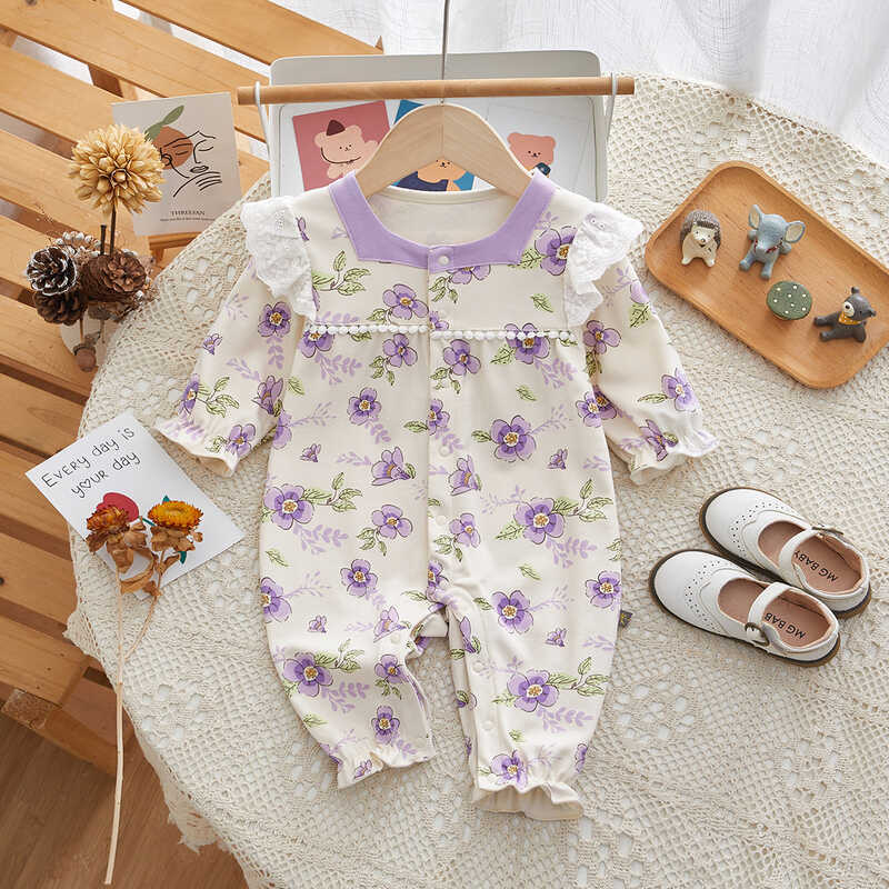 Roupas de bebê primavera roupas de bebê primavera roupas de bebê pequeno Floral macacão primavera outono roupas recém-na