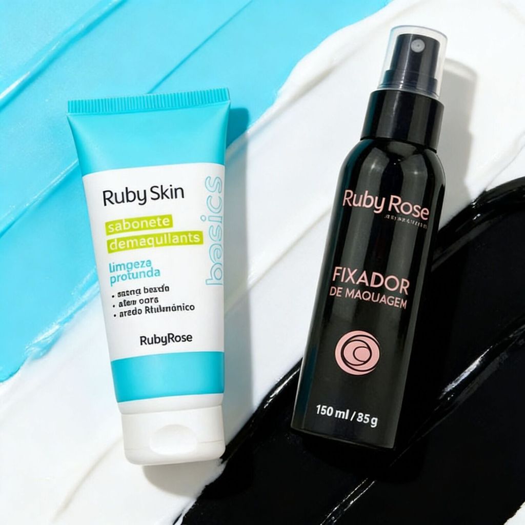 Kit Skincare Ruby Rose - Sabonete Demaquilante +Fixador de Maquiagem🌟Top Trend Shop