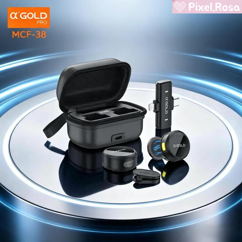 Microfone Sem Fio A’Gold para Lapela - Conexão para Type-C e Lightning MCF-38 [Oferta Especial] [Original] [Original]