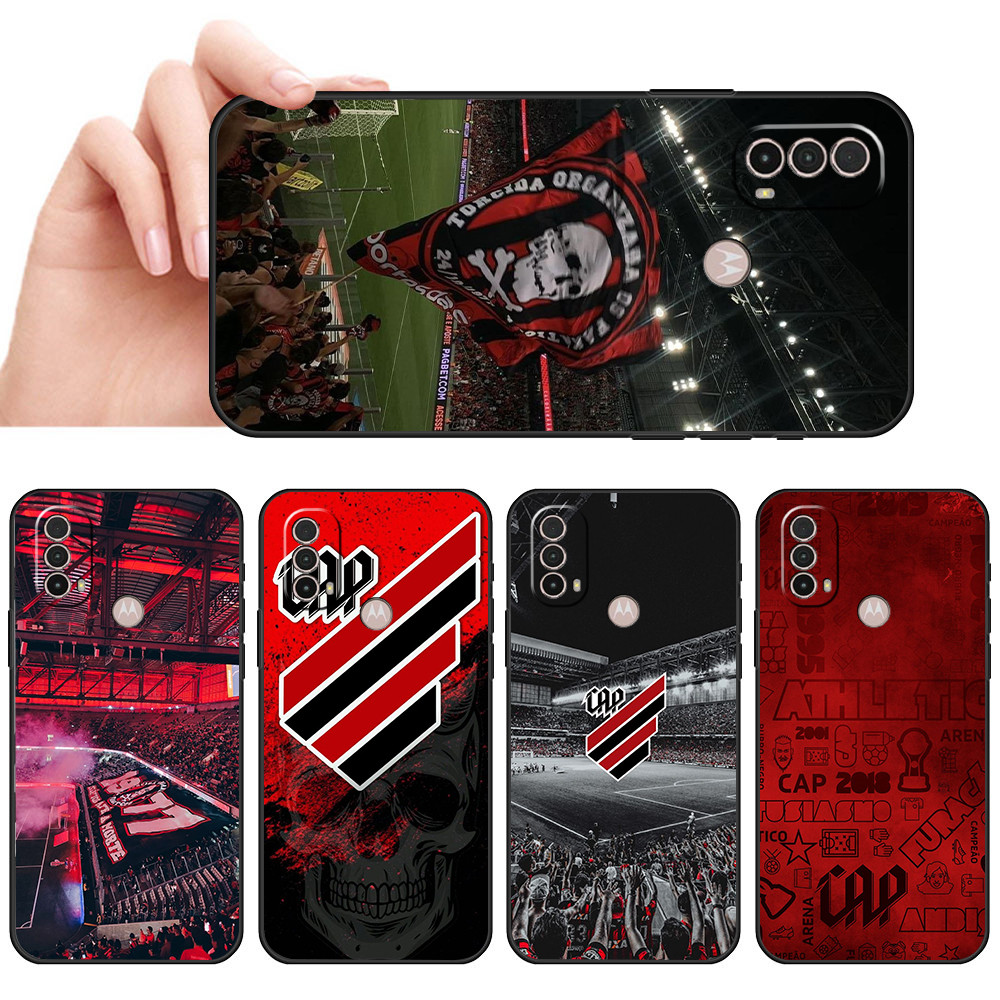 Capa De Telefone Preta Macia Para Moto E7 Plus E7i POWER E13 E20 E22 E40 G9 Play Atlético Paranaense Brasileirão Proteto