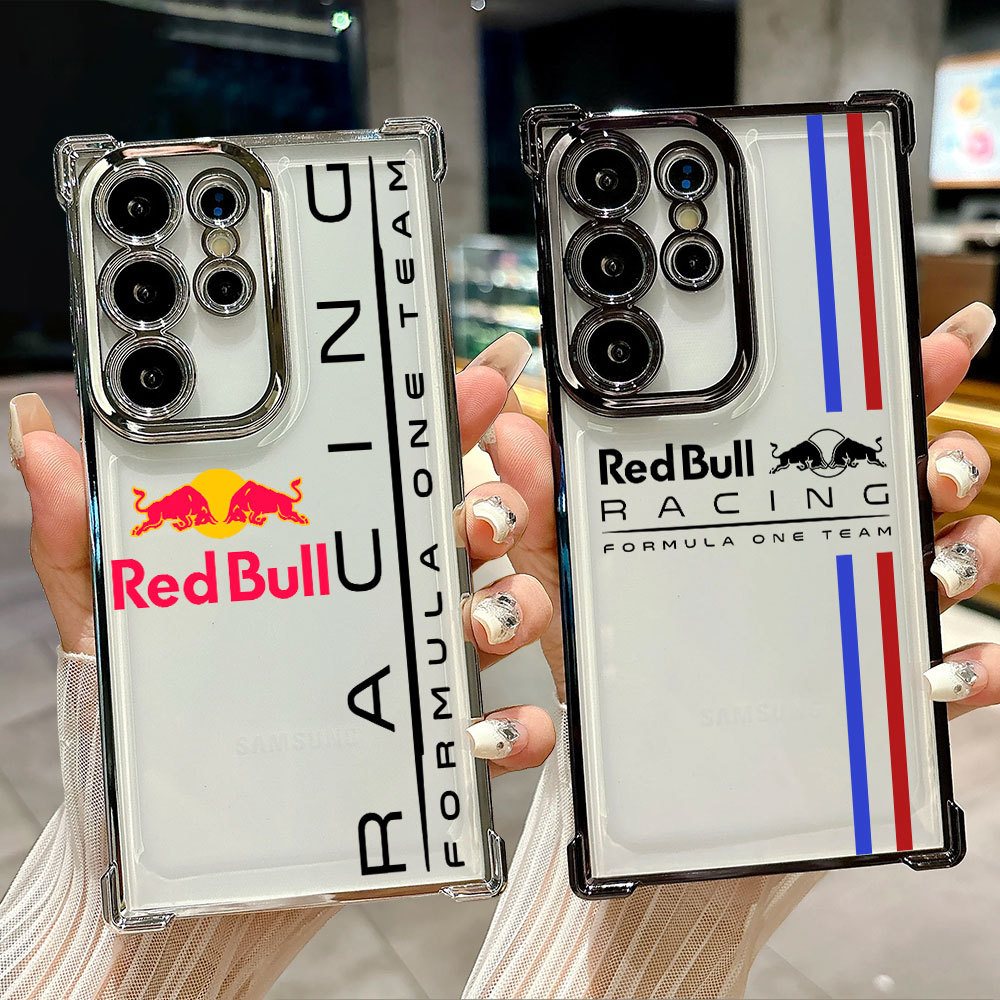 Red Bull Emblem Energy Drink Capa Transparente Para Samsung S26 S25 S24 S23 S22 S21 Ultra S25FE Plus S26EDGE A57 A37 De 