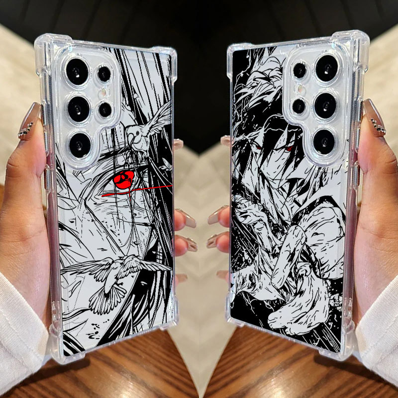 Naruto Itachi Sasuke Anime Case Para Samsung S25 Ultra S24 FE S23 Plus S20 S25 S22 S21 S25EDGE A56 A36 Capa Transparente