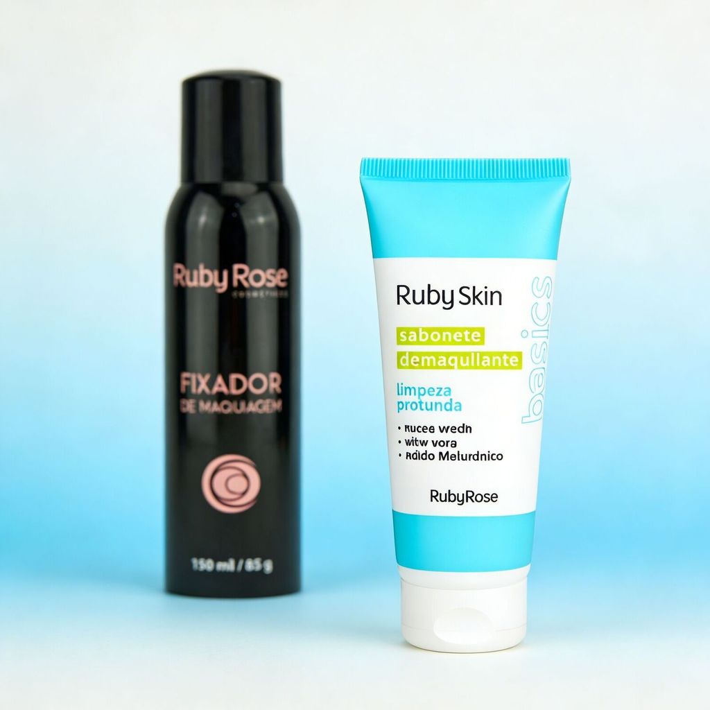 Kit Skincare Ruby Rose - Sabonete Demaquilante +Fixador de Maquiagem💖sh2pouuzca