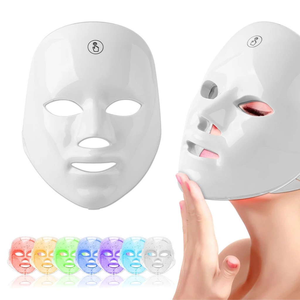 Máscara Facial LED 7 Cores Fototerapia Rejuvenescimento