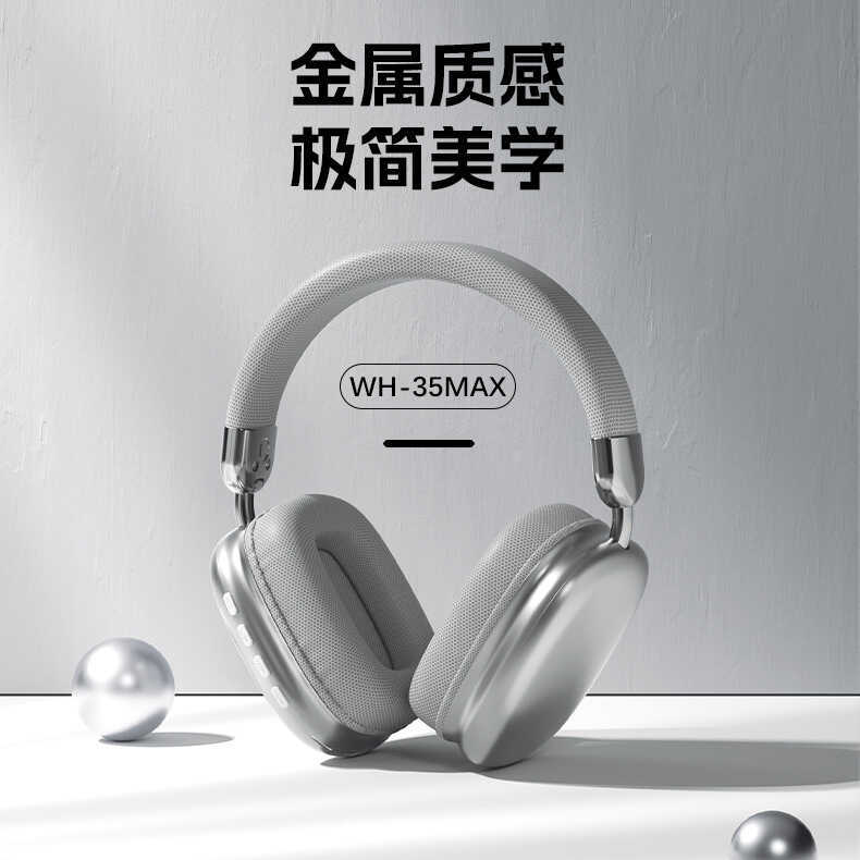 Fone de ouvido WH35Max Fone de ouvido sem fio simples Fone de ouvido Bluetooth