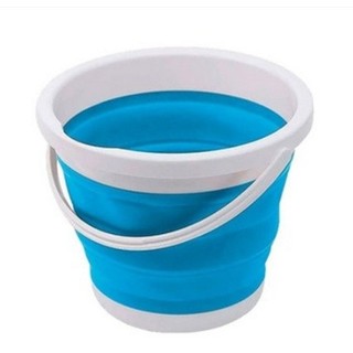 Balde Retrátil de Silicone 3 Litros Portátil Dobrável Multiuso Flexível com Alça Ergonômica