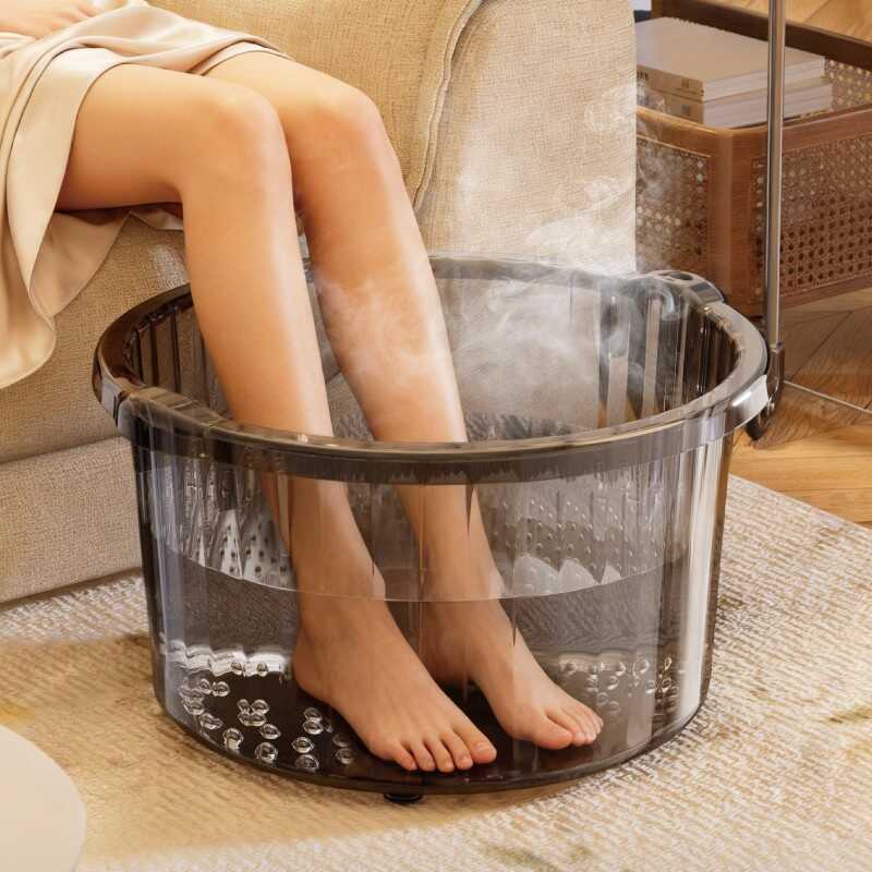 Banho de pés com sola de pé bacia de relaxamento doméstico alto plástico PET alta profunda lavagem de pés grande grosso 