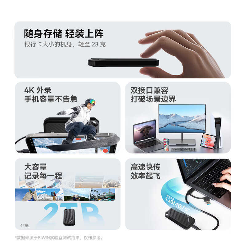 Baiwei PD450 Móvel Estado Sólido PSSD 2T 1T Celular Computador Porta de Conexão Direta Transmissão de Alta Velocidade