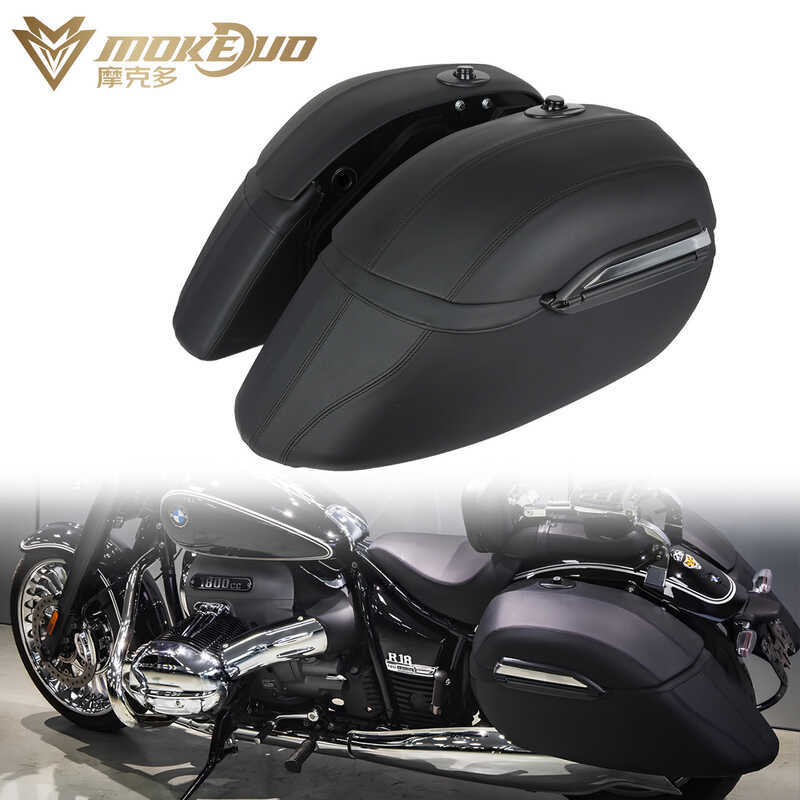 Adequado para BMW R18 Dream Maker R18B Caixa lateral de couro modificada com suporte Veículo Harley Cruise pode ser inst