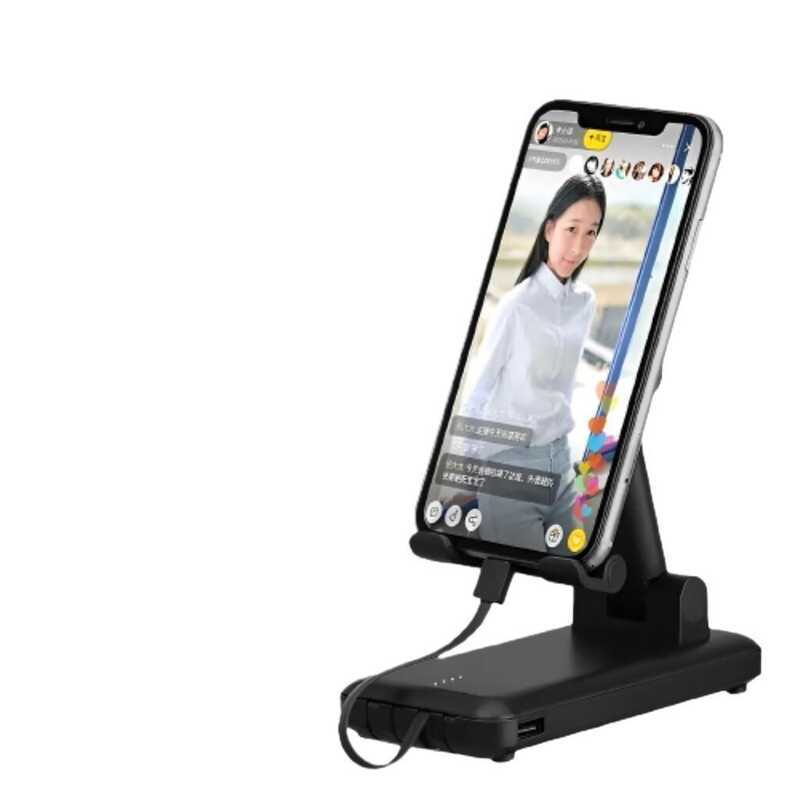 Carregador Portátil Kapbom 10000mAh | Suporte de Mesa + 4 Portas Type-C/Lightning/Micro/USB