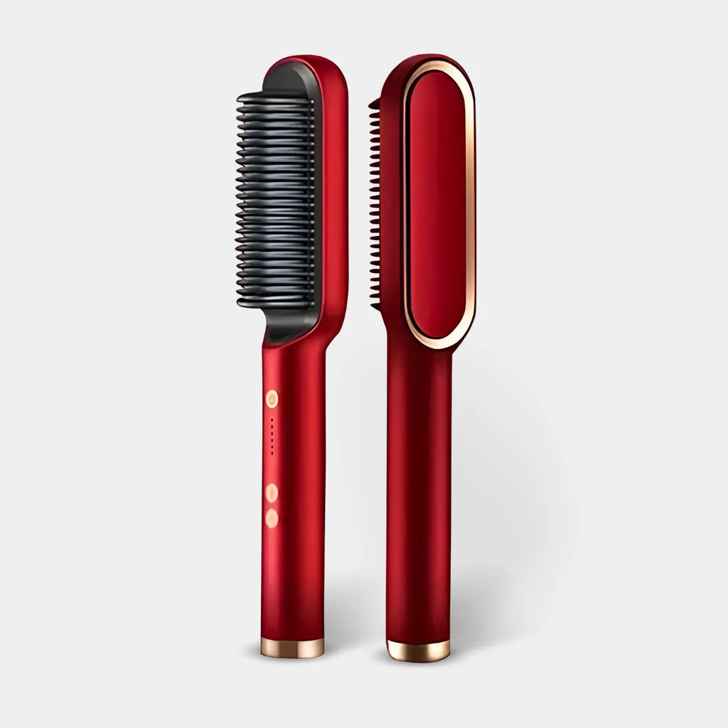 StoreThalia - Profissional Escova Pente Alisadora - Vermelho