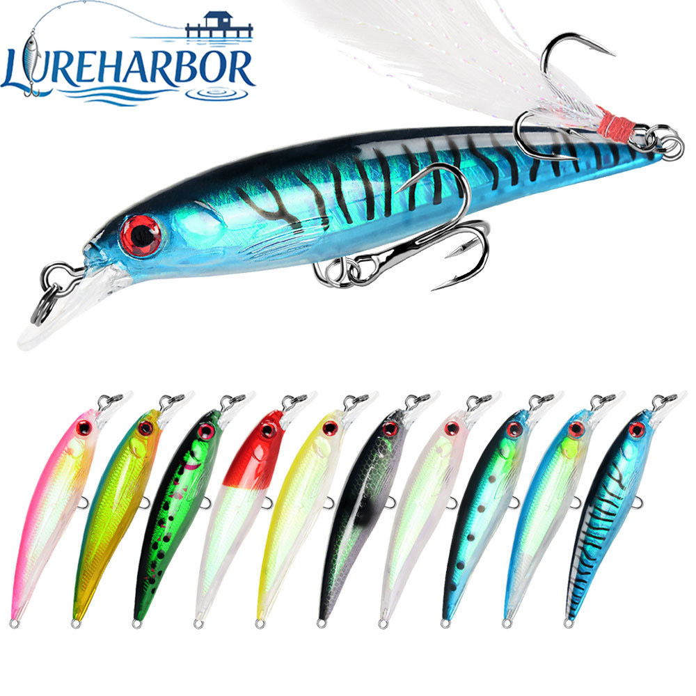 LUREHARBOR Simulação de venda quente Isca falsa Laser Isca falsa 9cm 8g Conjunto Minnow Isca Isca