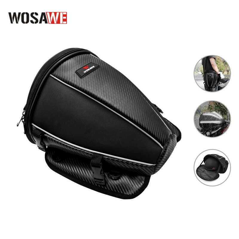 WOSAWE tanque de combustível da motocicleta assento traseiro cauda Rider saco lateral microfibra couro multifuncional sa