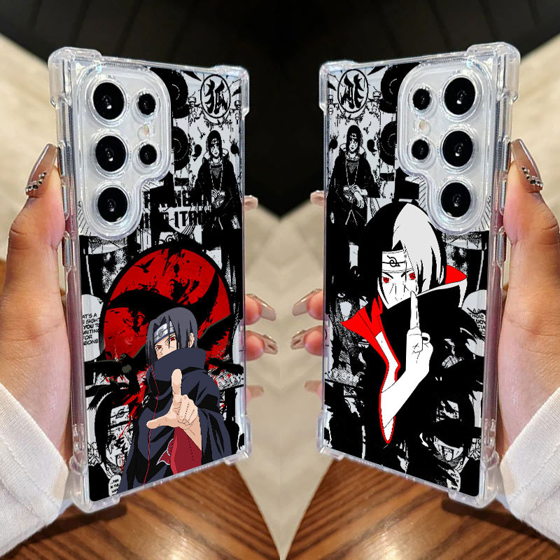 Capa De Anime Japonês Naruto Itachi Para Samsung S25 Ultra S24 FE S23 Plus S20 S25 S22 S21 S25EDGE A56 A36 Transparente 