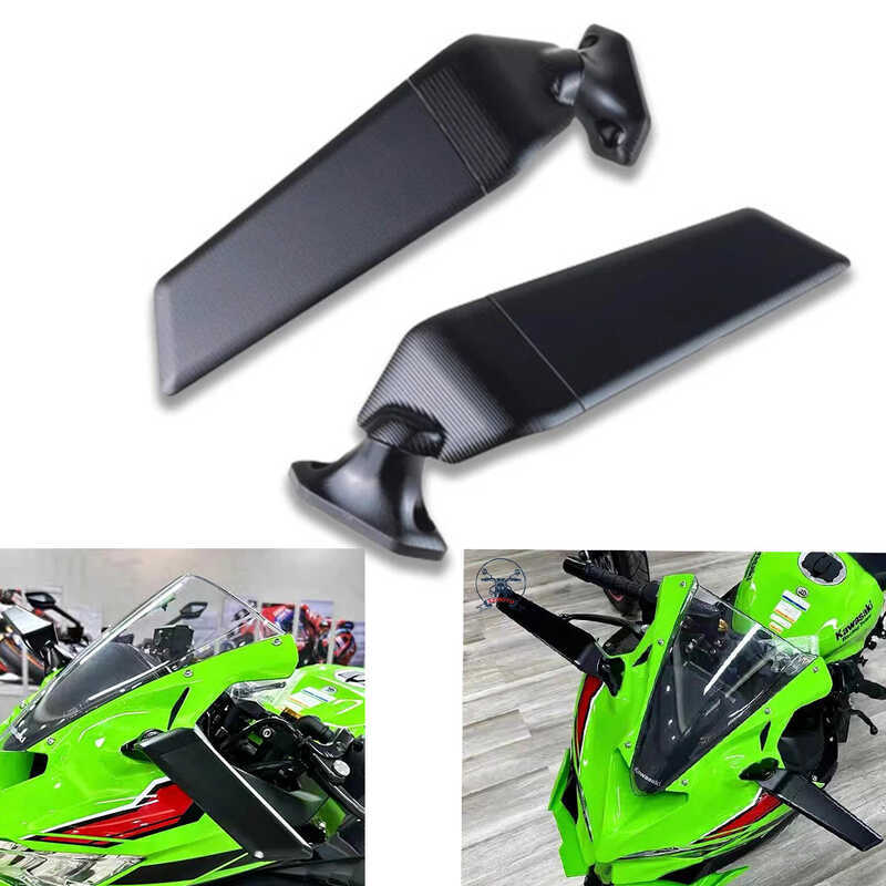 Cross-Border ajustável motocicleta fixo asa de vento espelho retrovisor CNC grande espelho superfície Spoiler adequado p