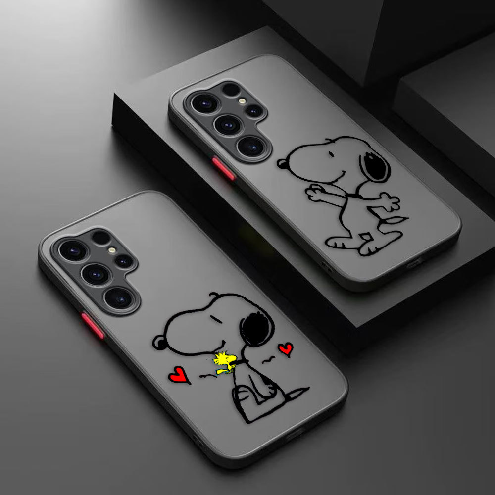 Snoopy Amendoim Cão Capa Fosca Caso De Telefone Para Samsung Galaxy S25 S10 S20 S21 S22 S23 S24 FE PLUS ULTRA DIY Celula