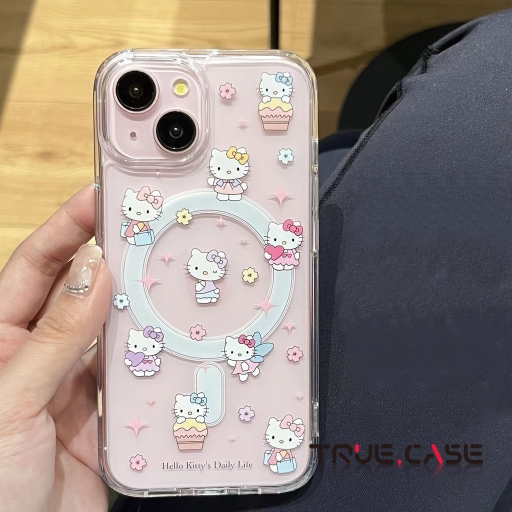Capinha Capa de transparente gatinho rosa Para iPhone 11 14 15 16 12 17 13 pro max 7/8 plus produto em alta em Oferta na Shopee