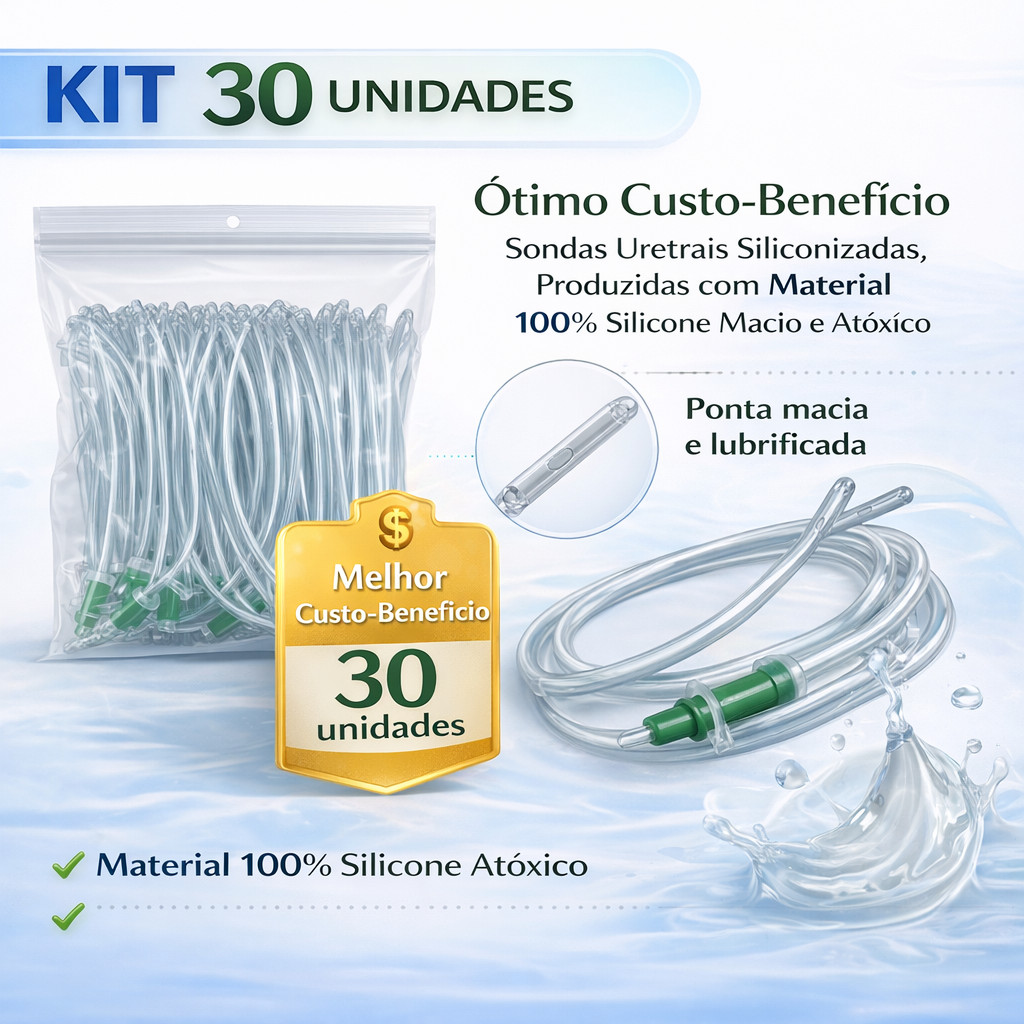 Kit 30 Sonda Uretral Nº10 Mark Med Descartável Estéril