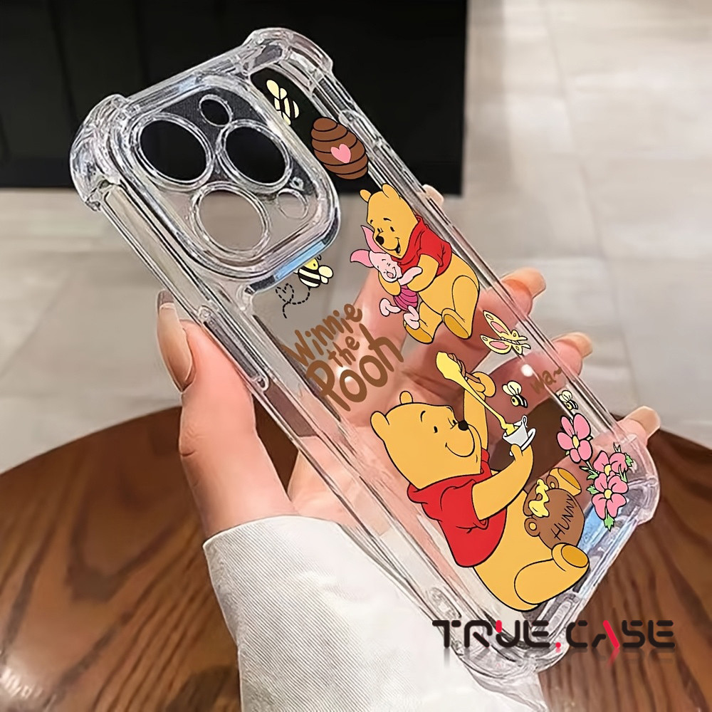 Capinha Capa de transparente Ursozinho fofo Para iPhone 11 14 15 16 12 17 13 pro max 7/8 plus produto em alta em Oferta na Shopee