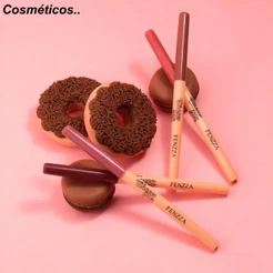 4 Cores Multifuncionais! Lápis de Contorno Labial Fenzza Choco Fun - Textura Macia e Suavidade na Aplicação Cosméticos..