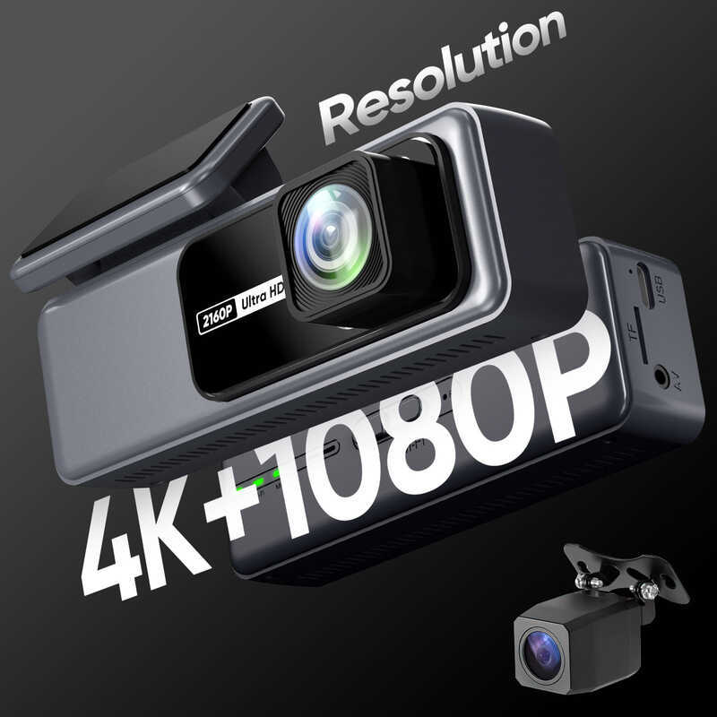 Comércio exterior V60 4K + 1080P gravador de condução de Ultra-alta definição pode inclui câmera de carro wi-fi padrão d