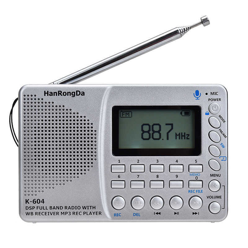 Reprodução externa FM com gravação de som Multi-Band FM/SW/AM Rádio semicondutor de ondas médias Digital