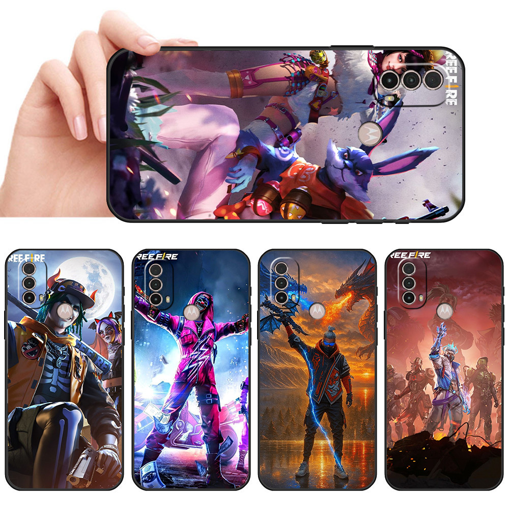 Capa De Telefone Preta Macia Para Moto E7 Plus E7i POWER E13 E20 E22 E40 G9 Play Free Fire Protetora Anti-Queda
