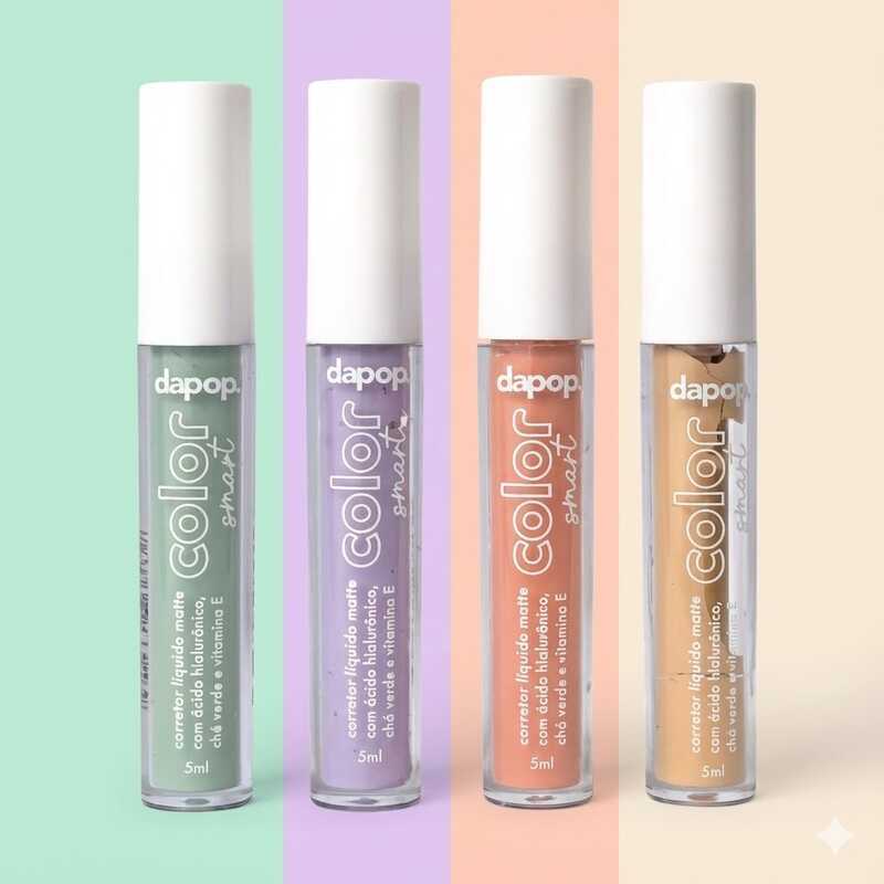 Líquido Colorido Colors Smart Dapop Corretivo Salmão/Amarelo/Roxolilas/Verde-DP2297 em Oferta na Shopee