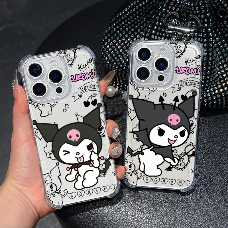 Bonito Kuromi Cartoon Capa De Telefone Transparente Para Samsung A57 A37 A56 5G A55 A54 A53 A17 A16 A15 A06 A07 A36 5G A