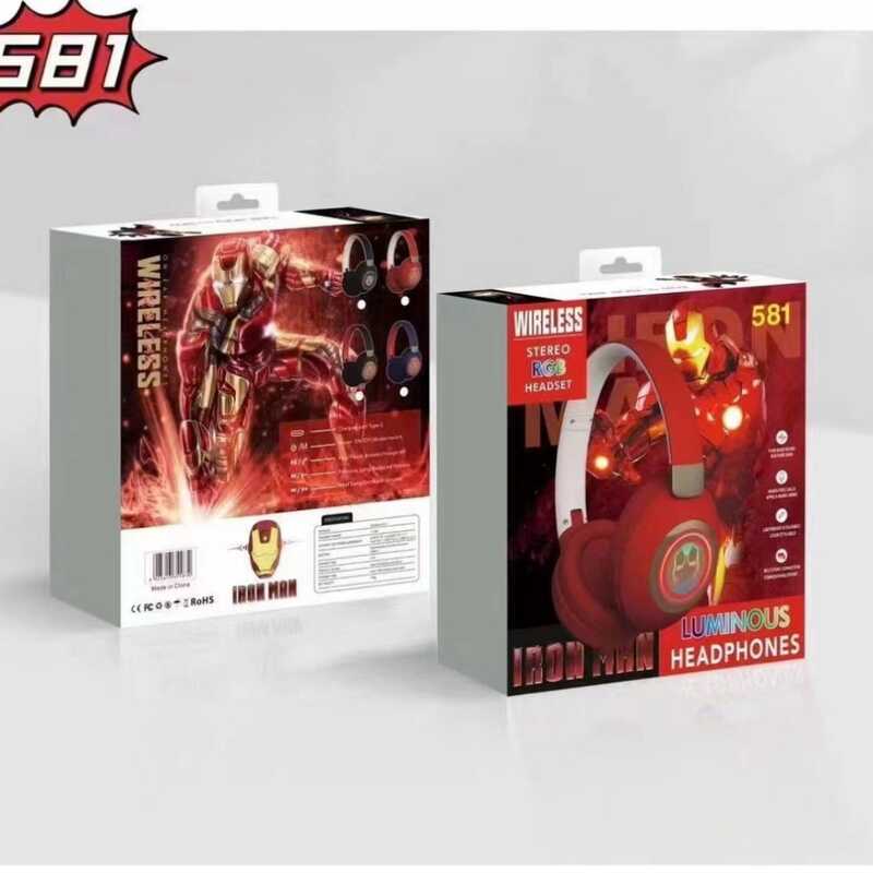 Novo fone de ouvido dos desenhos animados fone de ouvido sem fio fone Bluetooth luminoso fone de ouvido jogos