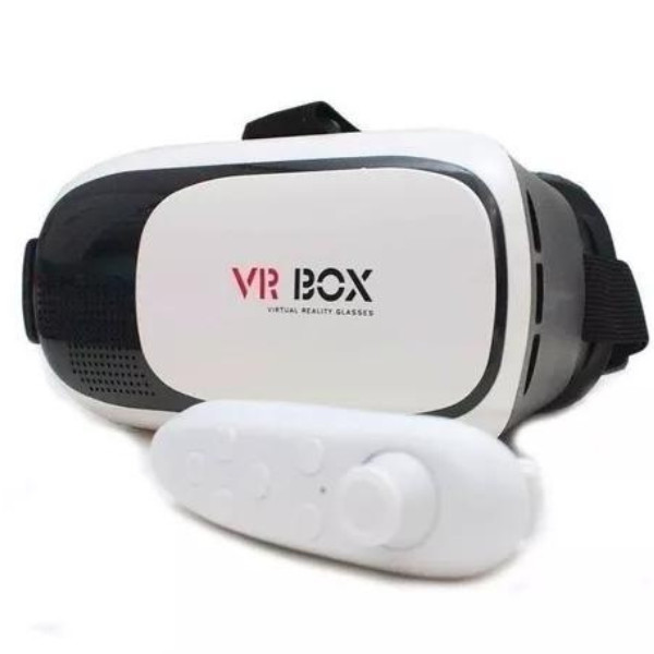 Óculos VR BOX 3D Realidade Virtual com Controle Bluetooth – Compatível com Android e iOS, Lentes HD Ajustáveis